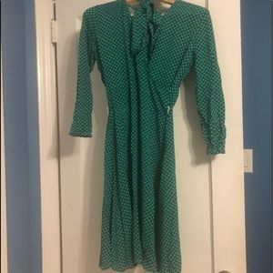 LEOTA 3/4 sleeve faux wrap dress